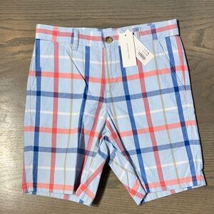 Janie and Jack Plaid Shorts in Blue, Salmon, and White